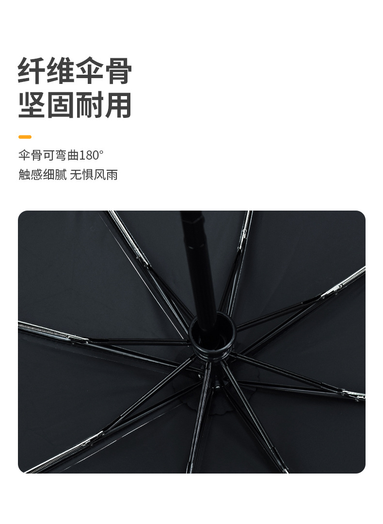 Fully automatic 8-bone outdoor umbrella, all-weather umbrella, umbrella for sun protection, automatic black rubber umbrella, folding umbrella pic 23