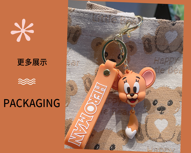 卡通公仔钥匙链可爱情侣汽车钥匙挂件背包挂饰PVC礼品钥匙扣批发详情12