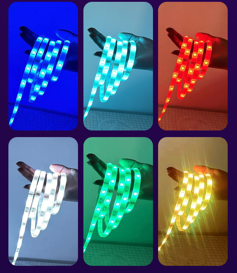 跨境电商5050RGB灯带套装12V七彩LED软灯条44键低压涂鸦WIFI氛围详情10