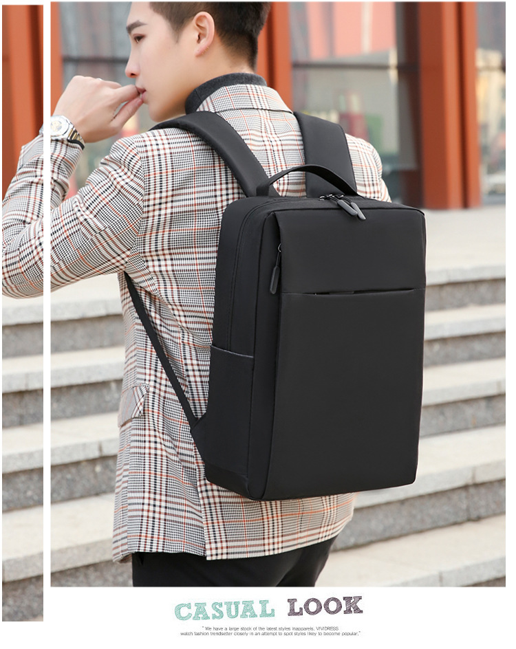 跨境大容量17寸双肩电脑包可定制高级感商务通勤旅行背包电脑包详情3