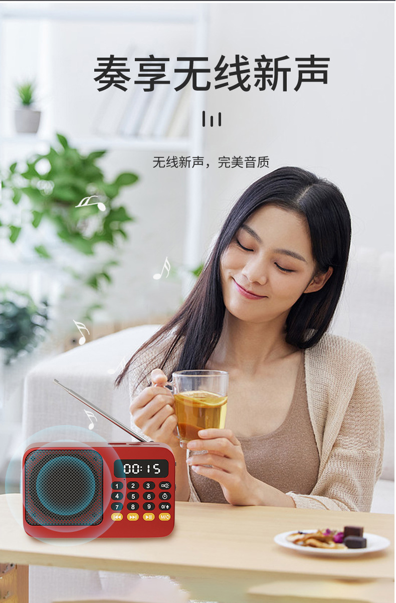 新款老年人调频收音机便携式充电播放器多功能插卡蓝牙音箱唱戏机详情16
