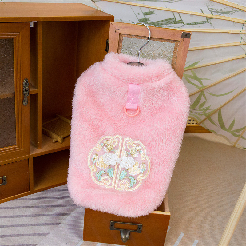 24秋冬新款狗狗可牵引国风绒衣泰迪比熊小型犬猫咪宠物衣服现货详情14