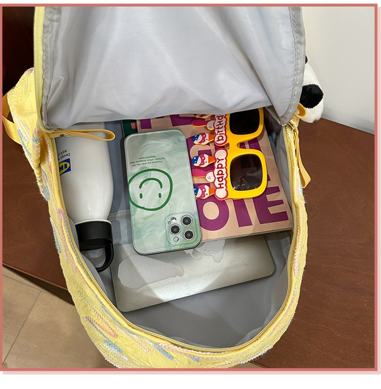 双肩包女生出游可爱少女简约大学生百搭轻便时尚春游中学上课书包详情50