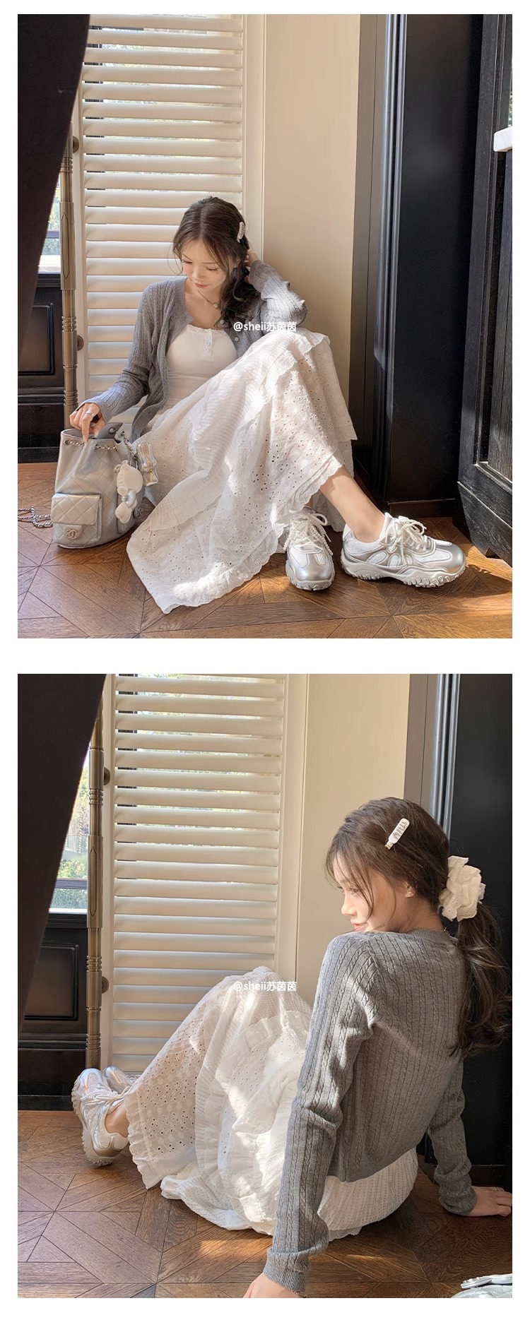 【苏茵茵】新色来啦~月牙底内增高蕾丝珍珠休闲德训鞋女阿甘鞋详情6