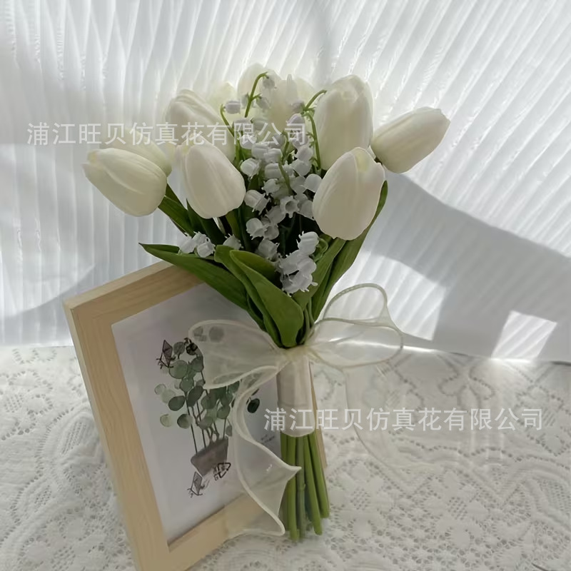 韩系仿真马蹄莲新娘手捧花求婚花束高级感白色结婚领证花束道具详情7