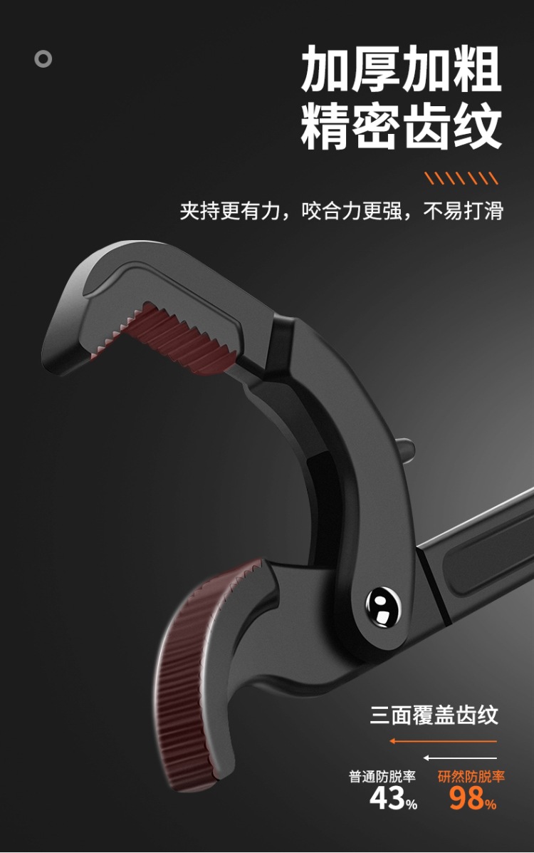 Universal wrench set, adjustable wrench, multi-purpose self-locking adjustable wrench, pipe wrench, bathroom wrench, large opening pic 6