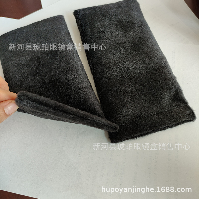 眼镜盒眼镜袋批发彩色植绒布墨镜包装弹口袋束口袋眼睛布袋收纳袋详情17