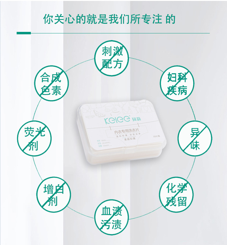 KELEE珂莉内衣专用洗衣凝珠30克袋装洗衣液塑料包装盒详情4