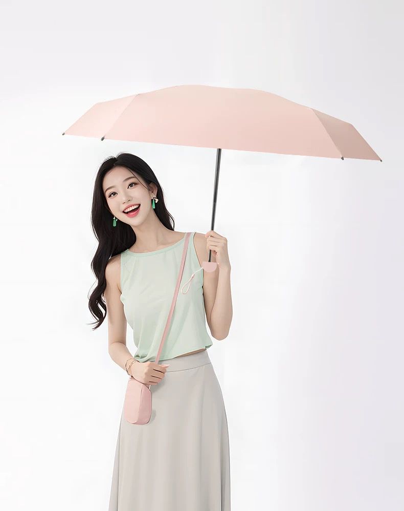 防晒五折伞胶囊伞遮阳伞女士高级感黑胶伞晴雨两用太阳迷你超轻伞详情10