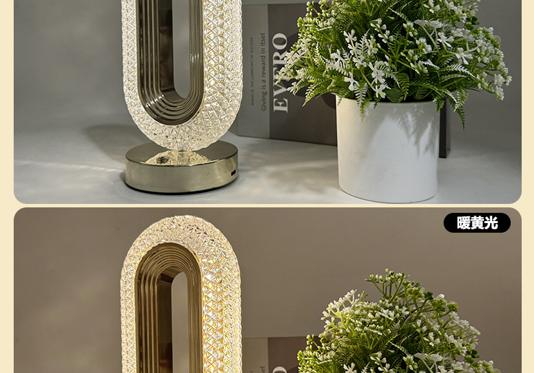 Crystal table lamp, electroplated process, track, European touch, bedroom, bedside, ambient night light, ambient light, bedroom pic 16