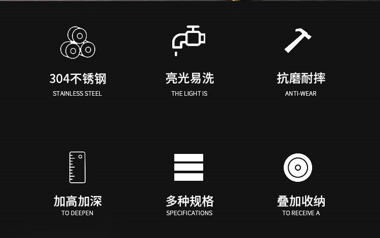 304无磁201不锈钢汤盆加深加厚家用洗菜盆味斗多用食堂汤碗码斗详情2