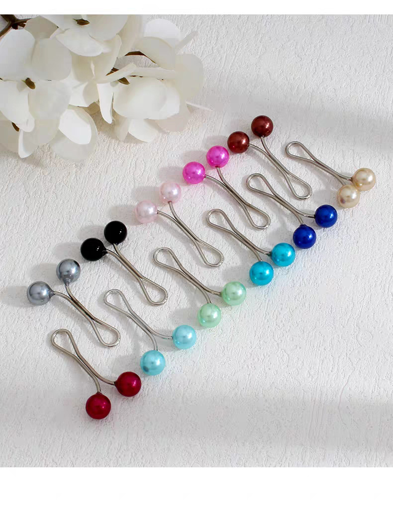 跨境珍珠U 头巾夹围巾扣珍珠丝巾夹围巾夹女士头巾别针胸针脖夹详情1