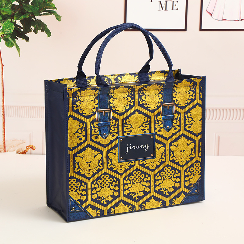 时尚国风PP编织加厚女士手提购物袋 便携旅行托特包 篮式家用礼品袋 外出必备时尚购物工具详情8