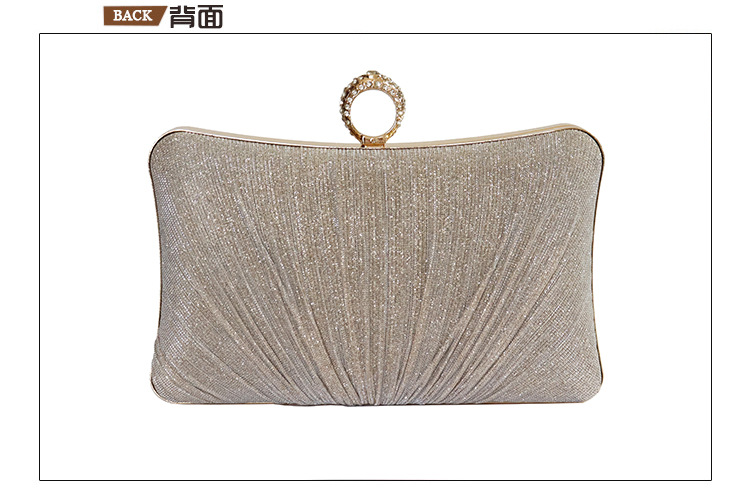 爆款晚宴包新款跨境外贸纯手工褶皱手拿包女士戒指头宴会包包详情4
