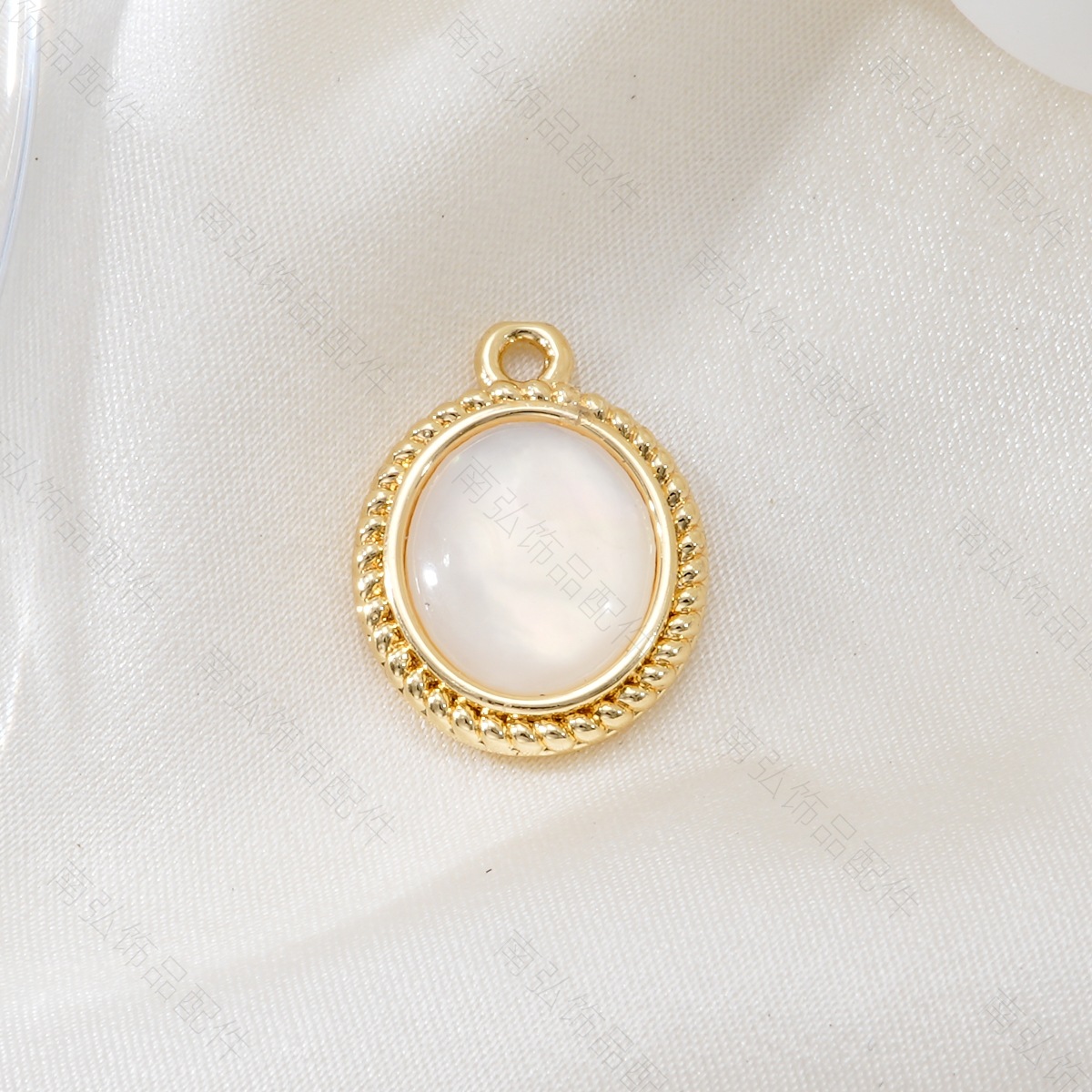 Pearl necklace clasp, copper-plated 18k gold, oil and water drop oval pendant, high color retention DIY jewelry accessory pic 9