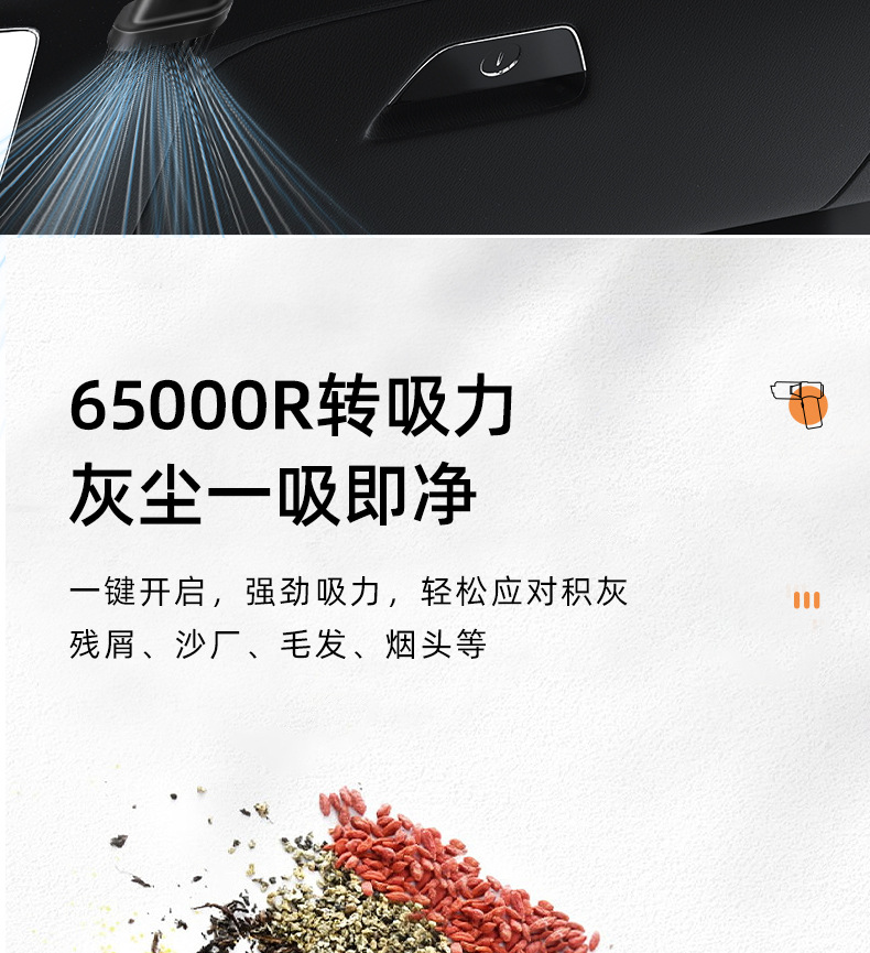 夕米手持便携式车载吸尘器 吸吹两用一体无线大吸力汽车用吸尘器详情6