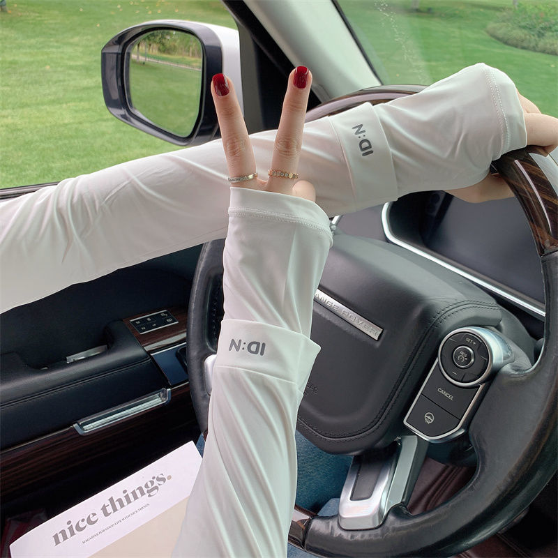 Summer ice silk sun protection ice sleeves, UV protection, high appearance level, student female outdoor cycling and driving trendy ice silk sleeves pic 9