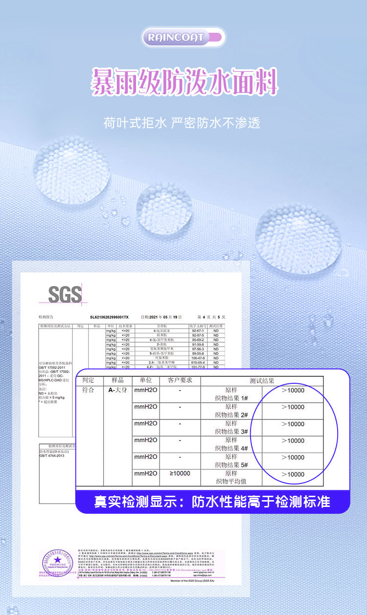 栀遇儿童雨衣防水批发男童连体带书包位徒步学生女童长款卡通雨披详情3