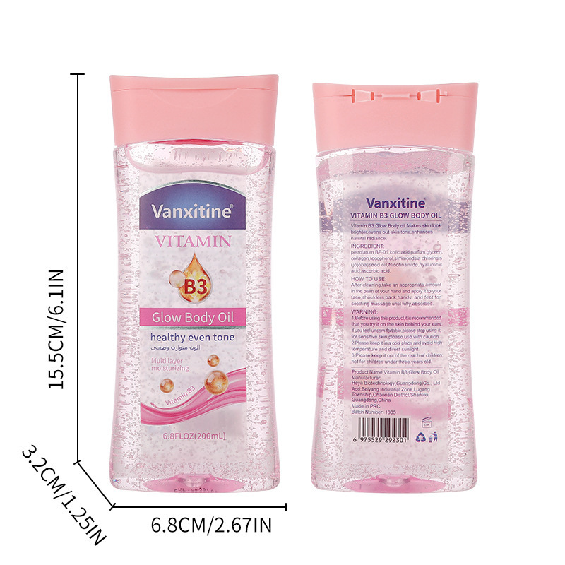Body oil Cross-border Vitamin B3 Body Gel Oil Moisturizing and Nourishing Skin Massage Oil Gel Exclusively for Export pic 7