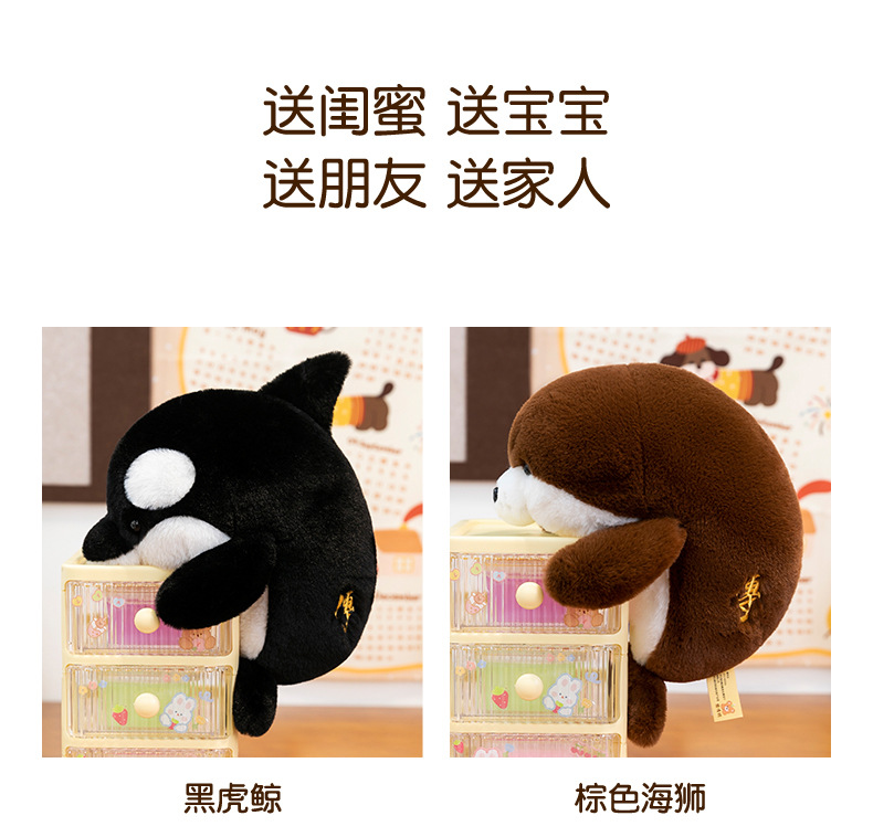Wholesale of new cute dolphin shark, adorable ocean series plush sea lion figurines, healing dolls and birthday gifts pic 9