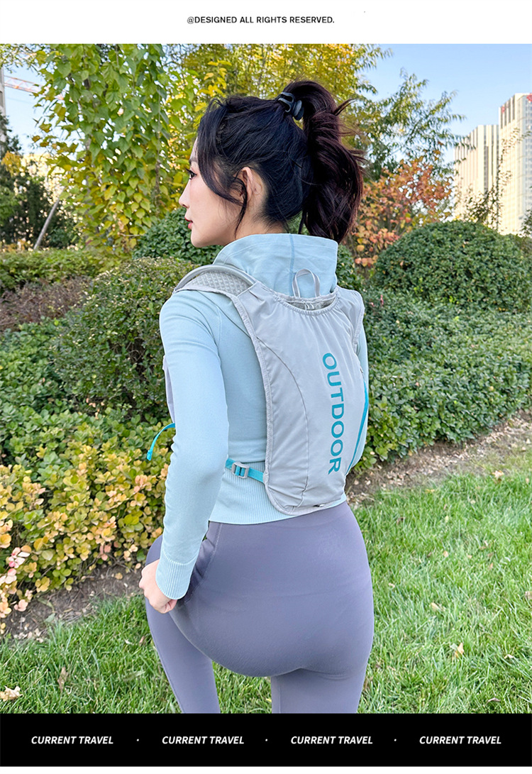 新款多功能尼龙跑步背包安全反光运动背包水袋背包骑行包详情24