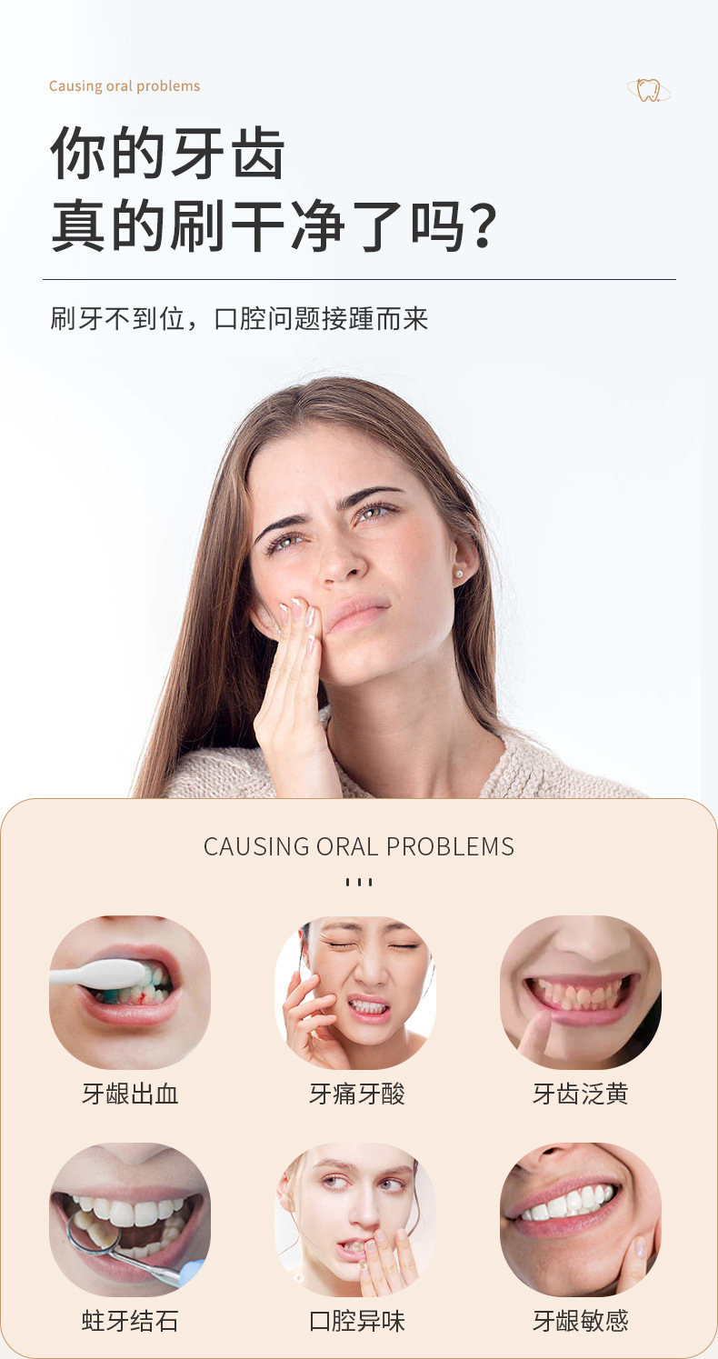 Yuan Tou Factory cross-border electric toothbrush for adults, fully automatic charging type for both men and women, student couple set with soft bristles pic 2