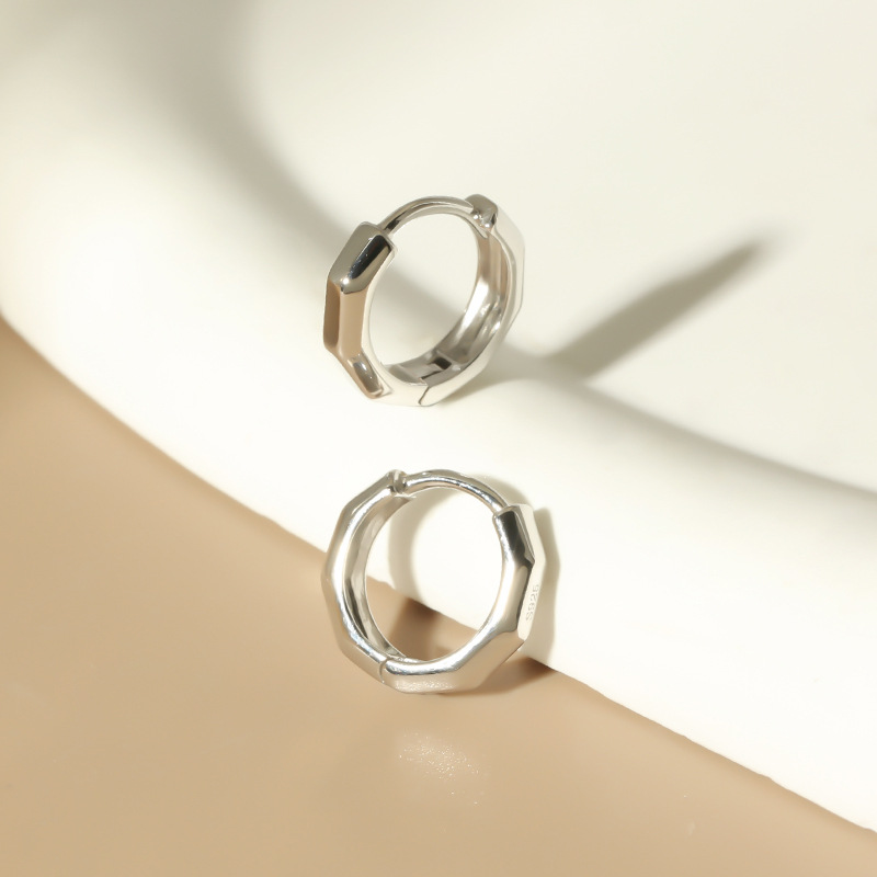 S925纯银耳环切面夏季基础小众极简耳饰百搭气质饰品女高级感耳钉详情12