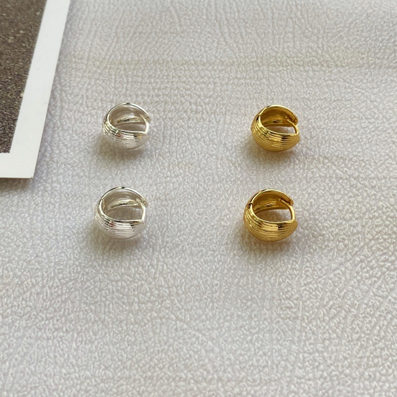 ins韩国博主fever同款双面贝壳耳钉女小众设计精致百搭纹理感耳圈详情6