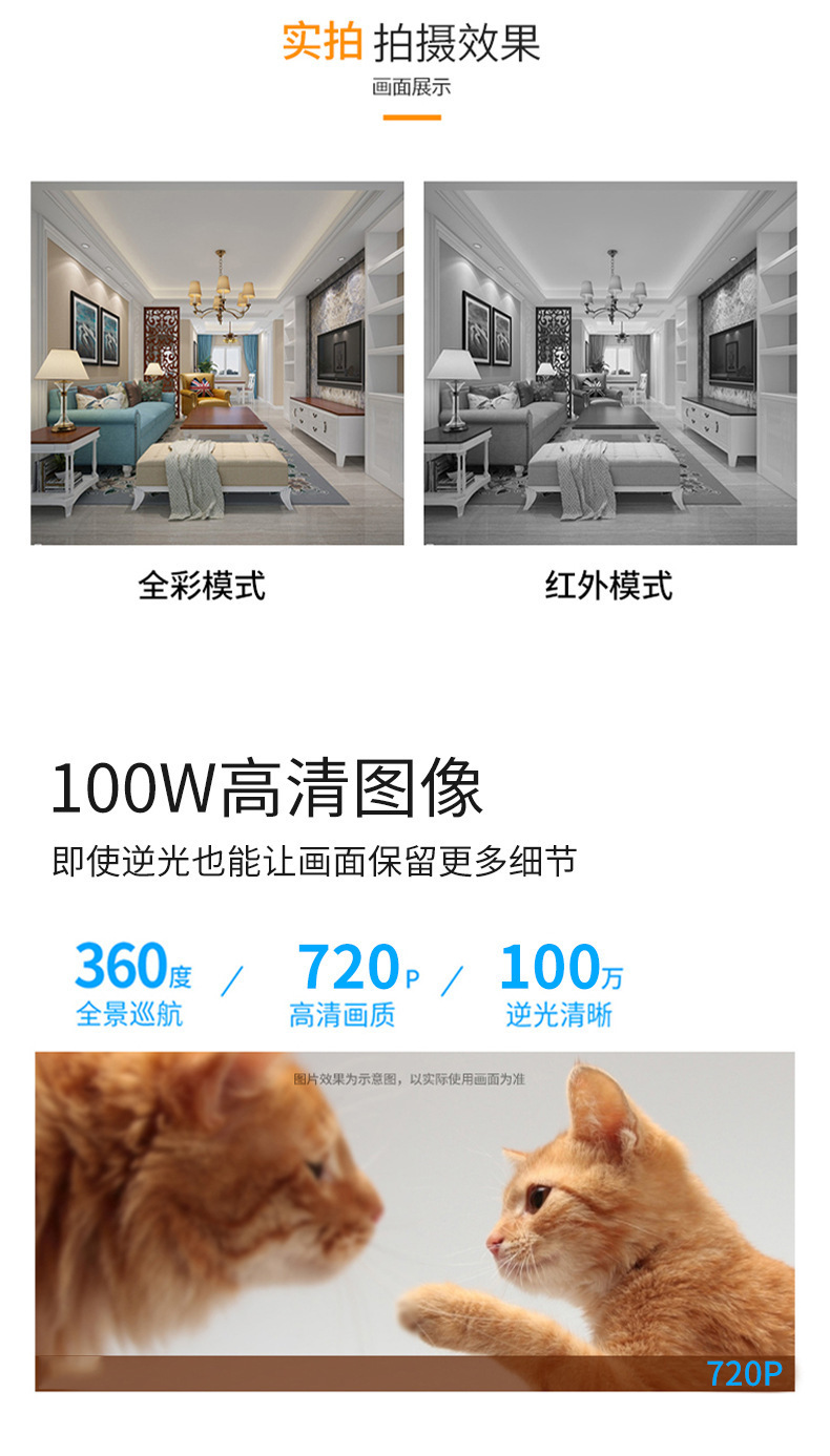 E27 Bulb monitor Wireless Network 2.4G wifi indoor and outdoor panoramic intelligent high-definition lamp head camera head pic 42