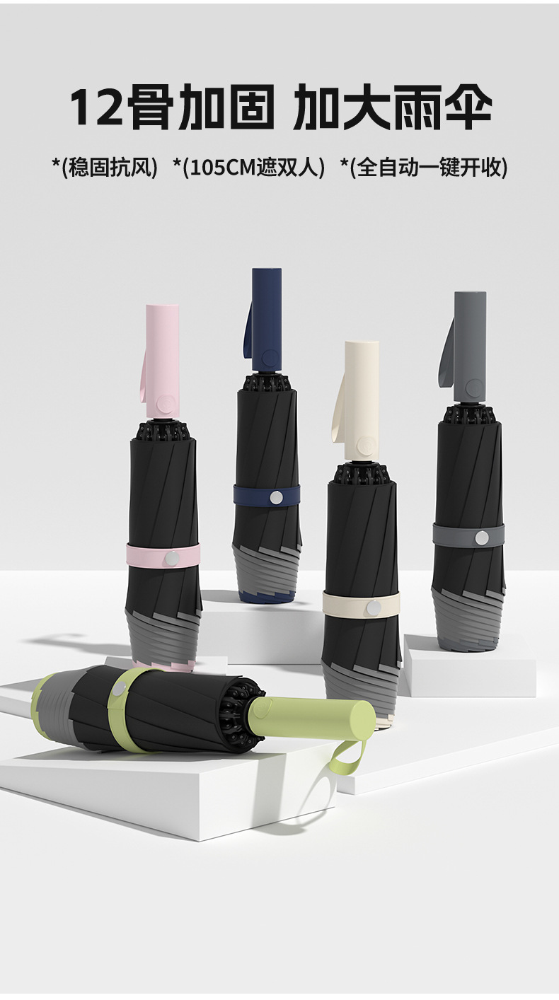 小米雨伞自动反向超大防晒防紫外线晴雨两用折叠伞遮阳批发广告伞详情4