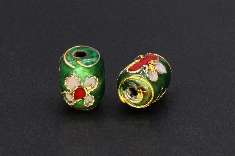 Traditional high-temperature cloisonne filigree silver-blue DIY jewelry accessories, cloisonne 9*7 small drum beads pic 3