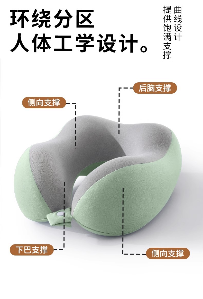Source factory memory foam U-shaped pillow, travel neck pillow, airplane sleeping pillow, neck pillow, cervical vertebrae, neck cushion, toilet pic 10