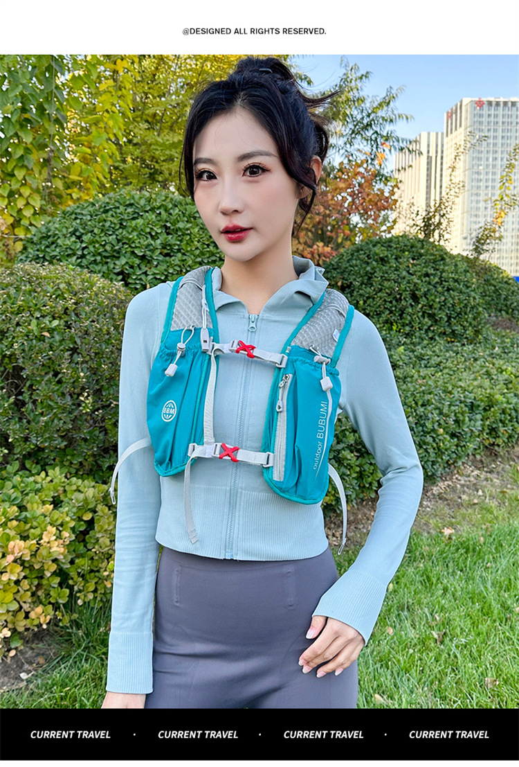 新款多功能尼龙跑步背包安全反光运动背包水袋背包骑行包详情19