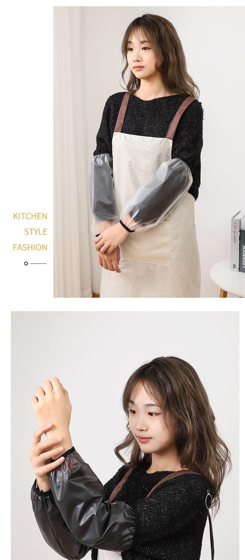 Extended waterproof sleeve covers for men and women, transparent sleeves for autumn and winter, oil-proof for kitchen work, dirt-proof, adult sleeve protection pic 12