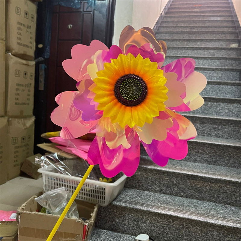 双层彩膜变色向日葵风车户外插地节庆布置道具广告楼盘装饰品批发详情35