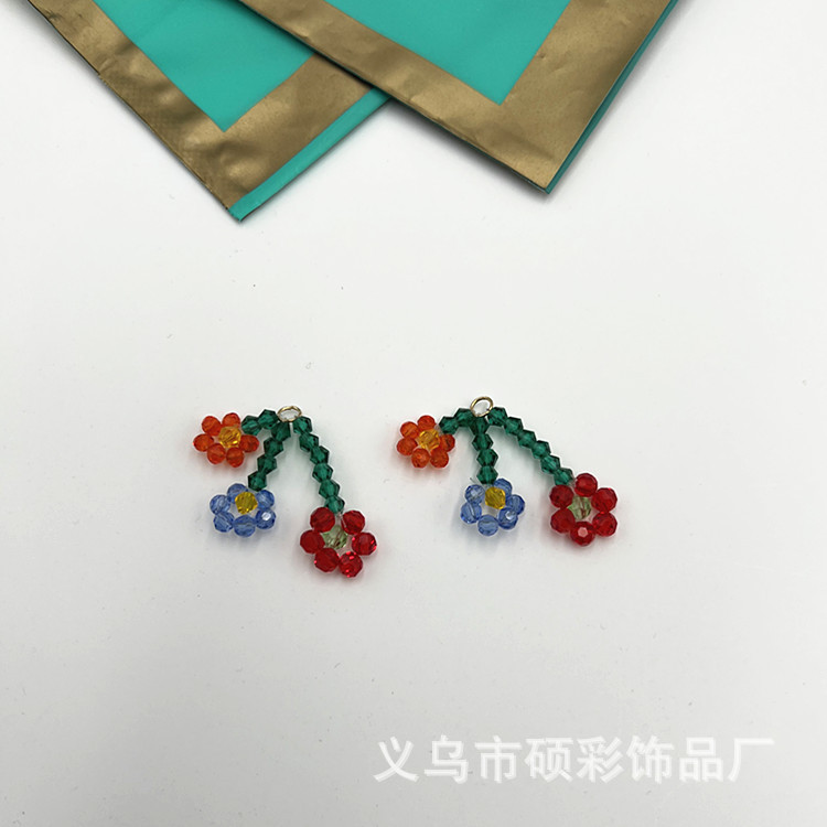 Factory stock of hand-woven glass beads, colored flower pendant accessories, DIY earrings, clothing materials pic 5