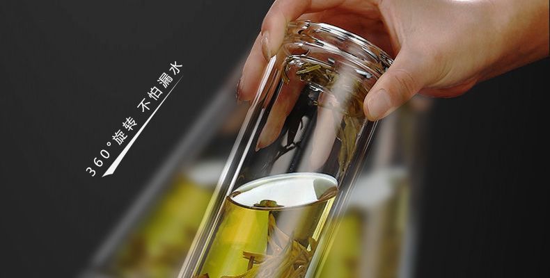 一键速开杯车载茶水分离杯泡茶加厚双层玻璃杯网红高硼硅杯子批发详情20