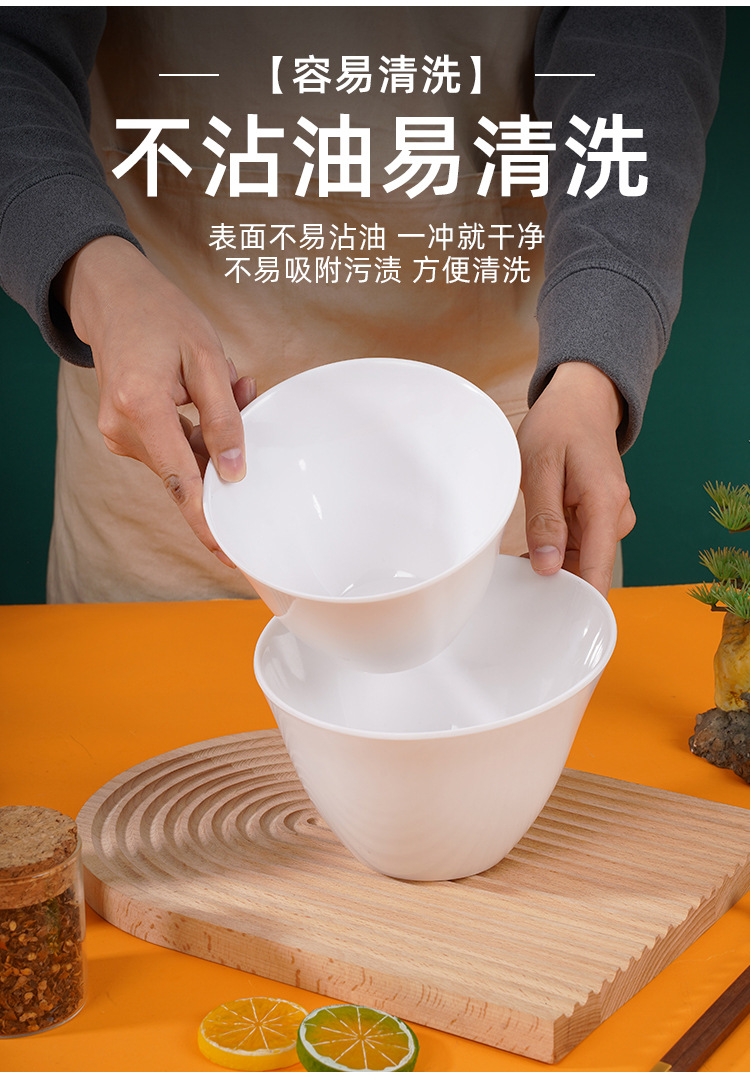 Slanted bowl, melamine vegetable bucket, lettuce bowl, commercial imitation porcelain tableware, hot pot green vegetable bowl, side dish high bowl wholesale pic 7