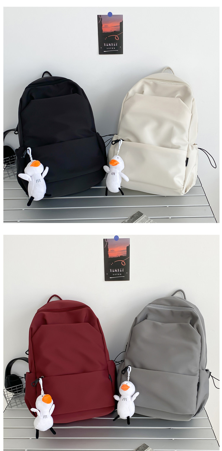 中大学生书包女潮流褶皱双肩包男批发 学院风情侣休闲耐用双肩包详情31