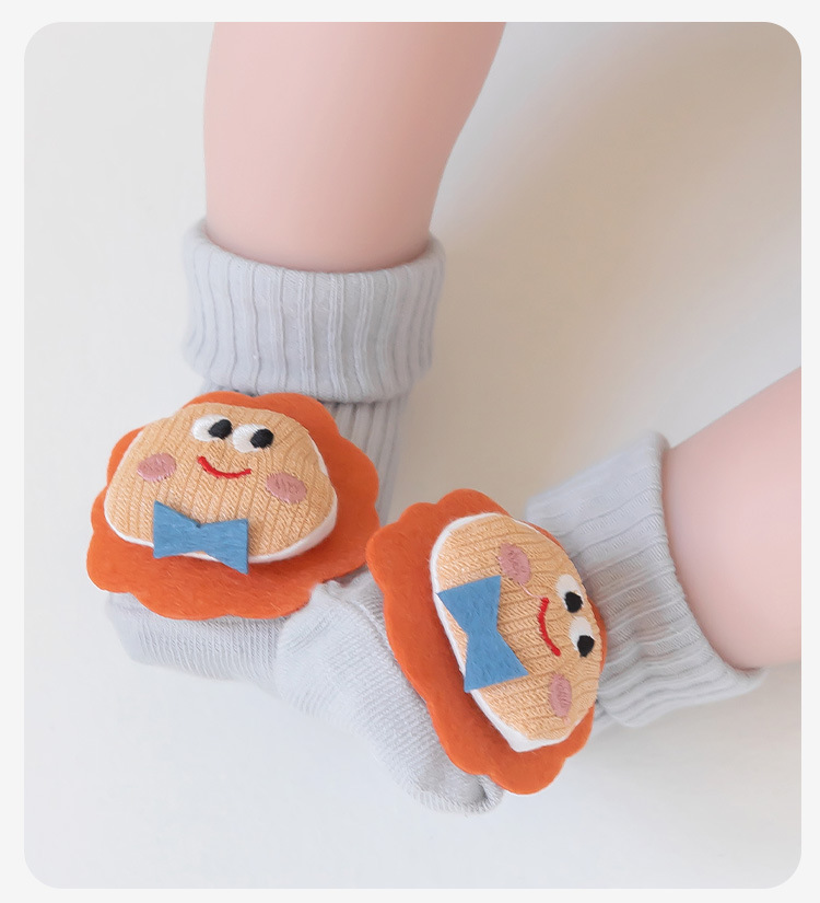 2025 Baby Socks of Class a, new cotton socks, cartoon double-needle baby socks, glue mid-tube newborn socks 0-9 pic 12