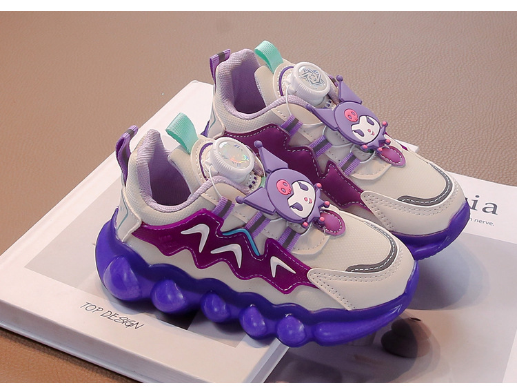 【现货】女童库洛米纽扣鞋皮面运动鞋中大童休闲鞋秋季单鞋防水潮详情11