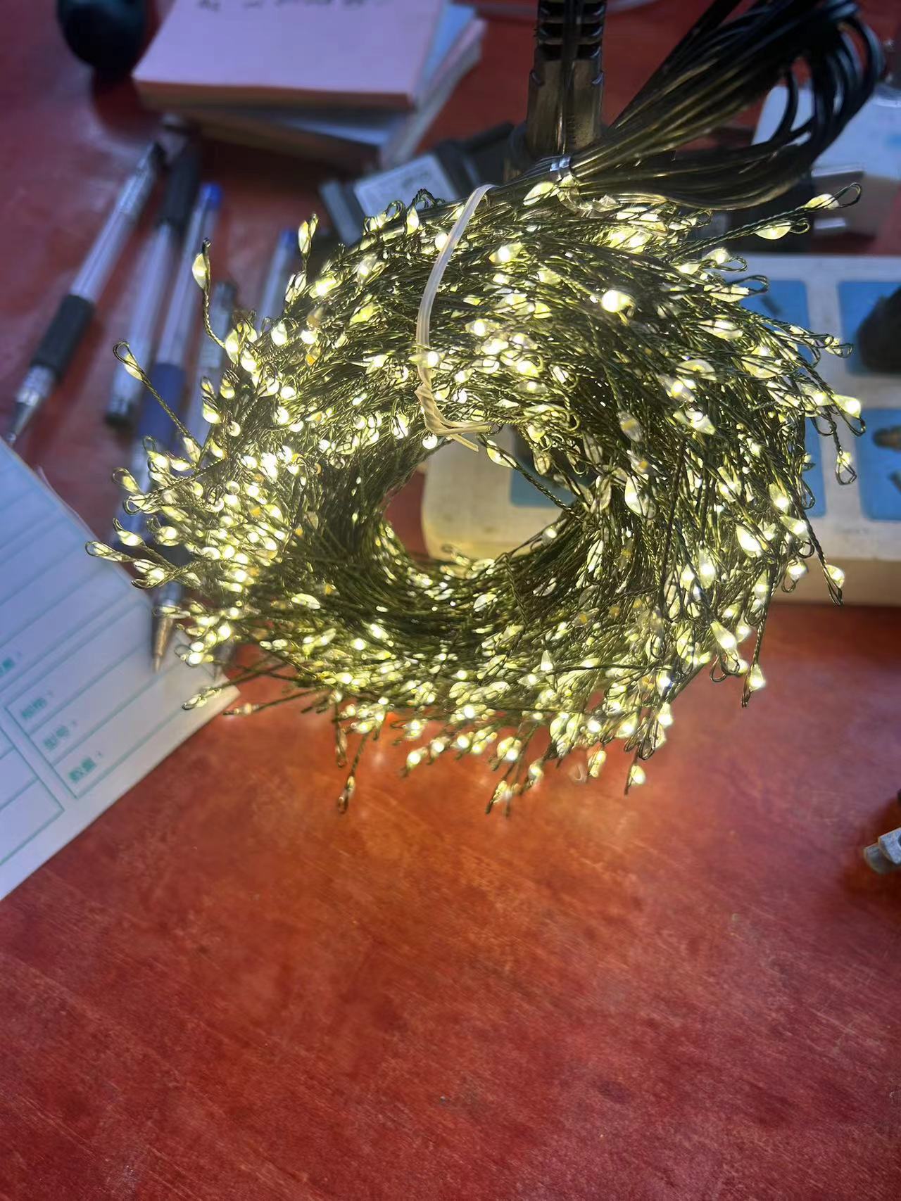 Cross-border LED firecracker lights, copper wire lights, string green wires, centipede feet, indoor and outdoor festival courtyard decorative lights, Christmas colored lights pic 19