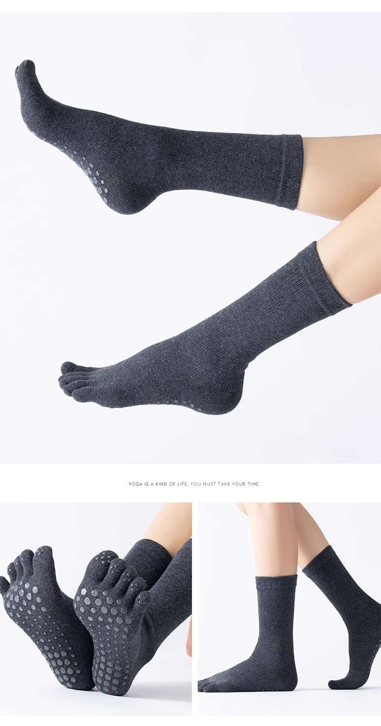 高端瑜伽袜子女微压力袜专业防滑中筒普拉提袜五指分趾运动袜详情16