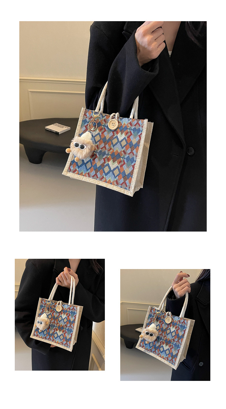 小众高级感防水麻布手提包秋冬季新款伴手礼袋现货批发手拎小挎包详情34