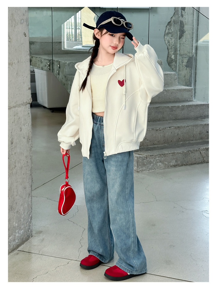 女童春秋款韩版休闲连帽卫衣外套中大童初中生洋气时尚儿童春装潮详情23