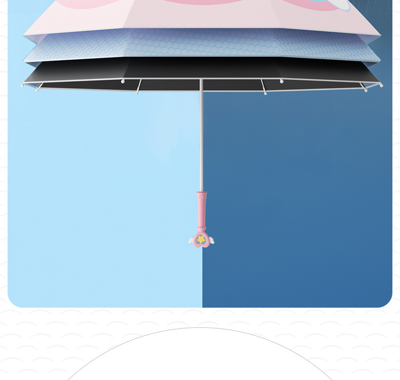 ZUODU左都儿童晴雨伞 女孩小学生晴雨两用长柄反光上学防晒遮阳伞详情27