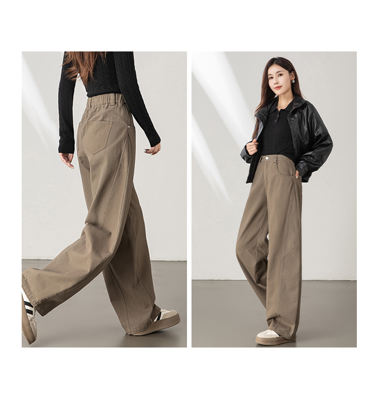 秋季新款阔腿弯刀裤女2025小众高级休闲裤修身通勤高档香蕉裤女详情13