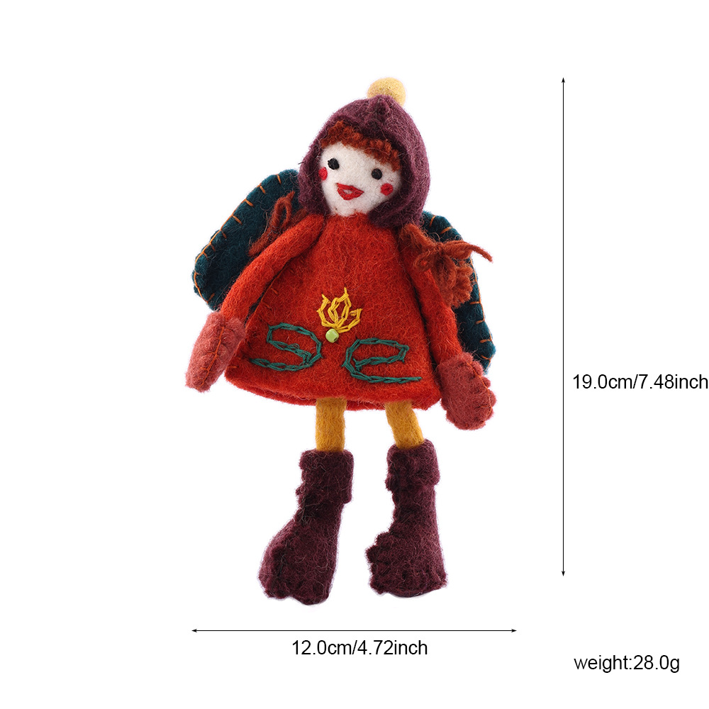 小女孩羊毛毡胸针天使娃娃立体玩偶挂饰可爱包包挂饰可爱挂件批发详情9