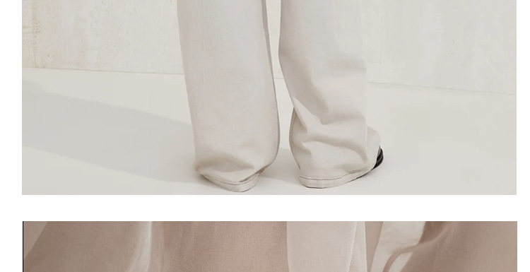 BC High-waisted straight-leg jeans for women, beige, simple style, versatile, casual, loose, wide-leg trousers, European and American style 2026 pic 28