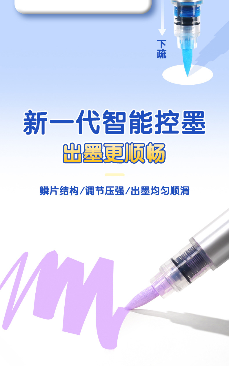 跨境爆款直液式丙烯马克笔24/48色软头学生美术diy手绘画涂鸦笔批详情5